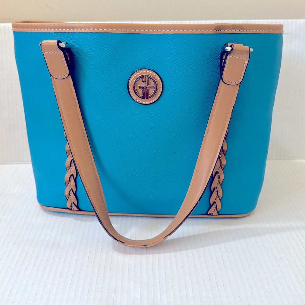 Giani Bernini Blue Handbag Double Straps Shoulder Bag